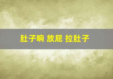 肚子响 放屁 拉肚子